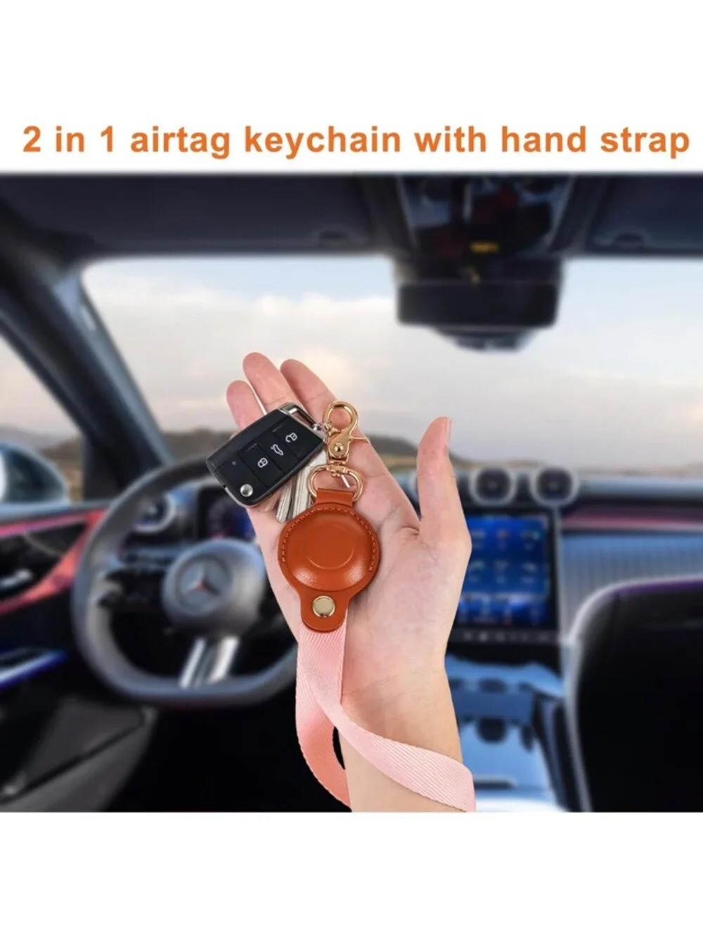Anti-Lost Keychain Holder with Hand Straps for AirTags - Scratch-Resistant GPS